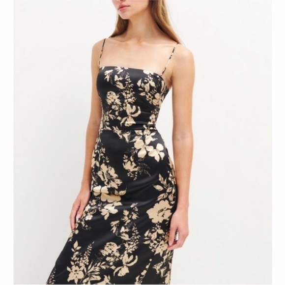 NEW Reformation Frankie Silk Dress Gisele 12 - Picture 16 of 17